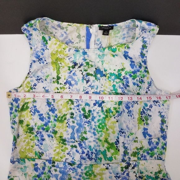 Ann Taylor Blue and Green Peplum Sleeveless Top 8 - Picture 11 of 12